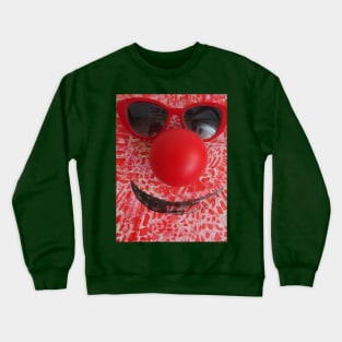 a red nose and a pair of black glasses Crewneck Sweatshirt